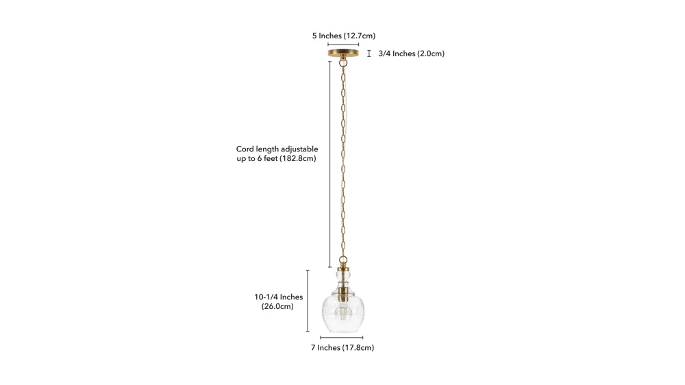 Nadire Pendant Dimensions