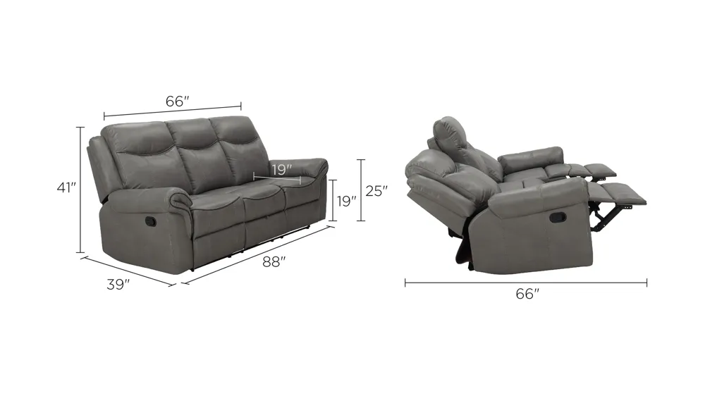 Ross Reclining Sofa W/ Drop Down Table Dimensions