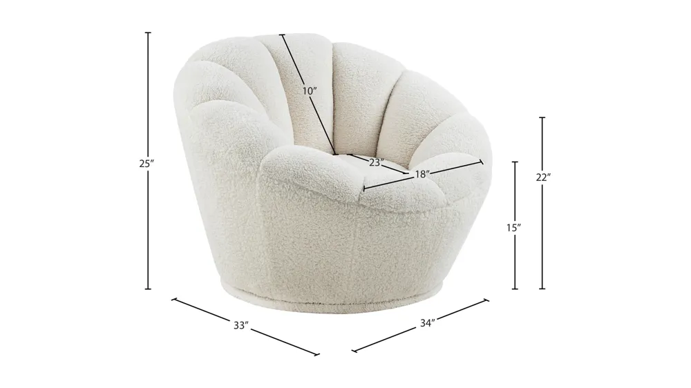 Dream Faux Fur Accent Chair Dimensions