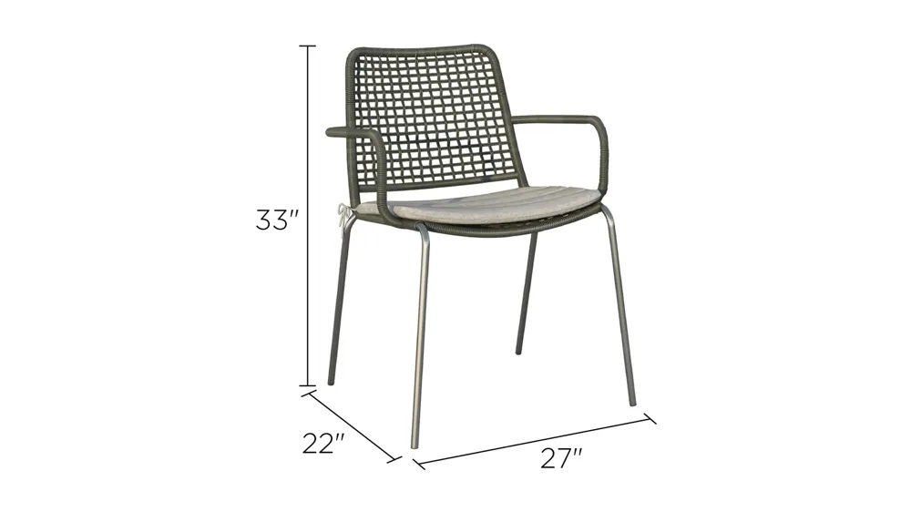 Amazonia Outdoor 4-pc. Rope Steel Chairs Dimensions