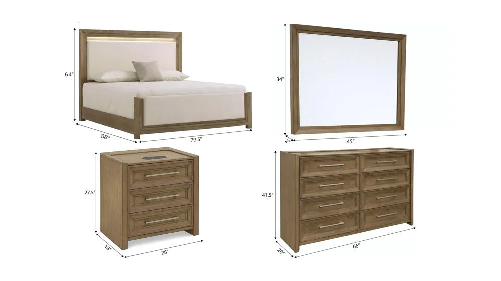 Florence 4-pc. Panel Bedroom Set w/ Tech Nightstand Dimensions