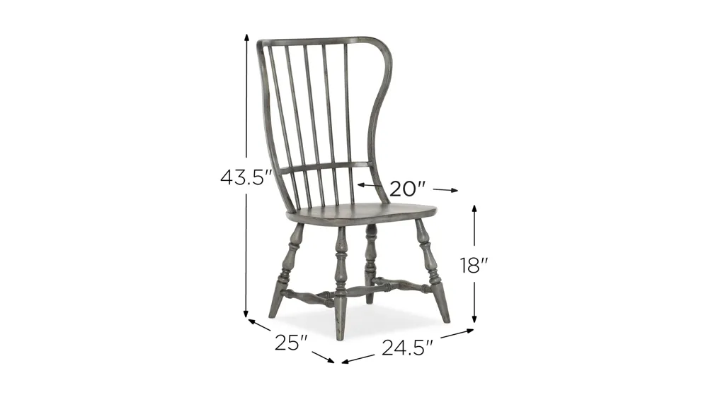 Ciao Bella Spindle Back Side Chair - Set of 2 Dimensions