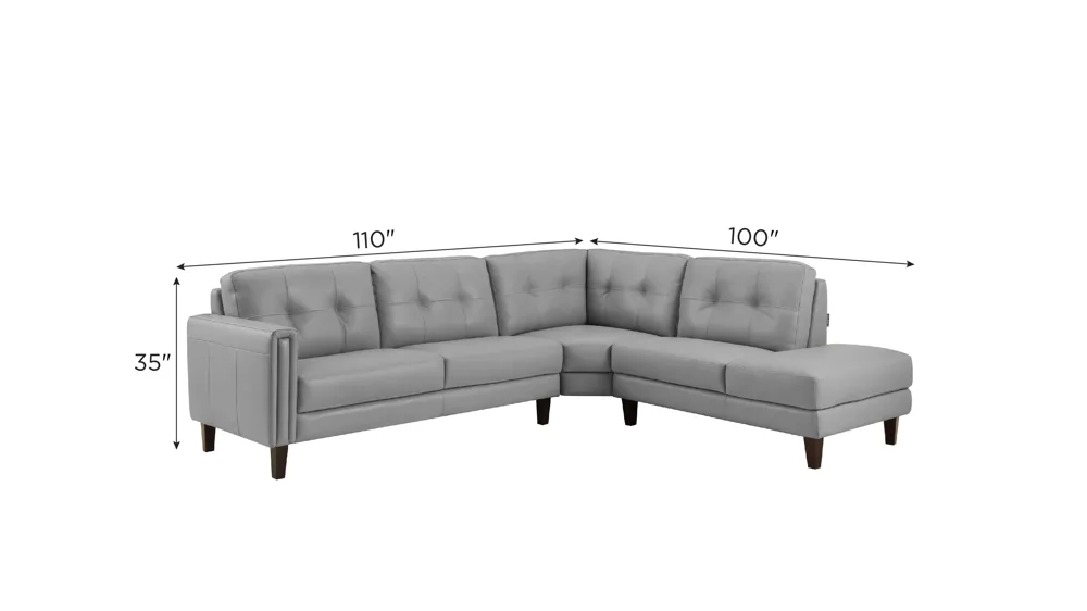 Salerno 3-pc. Sectional Dimensions