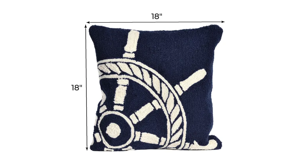 Liora Manne Frontporch Ship Wheel Pillow Dimensions