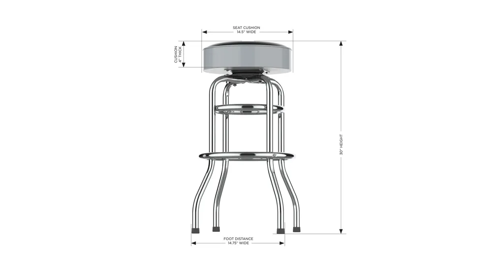 NHL Backless Swivel Bar Stool Dimensions