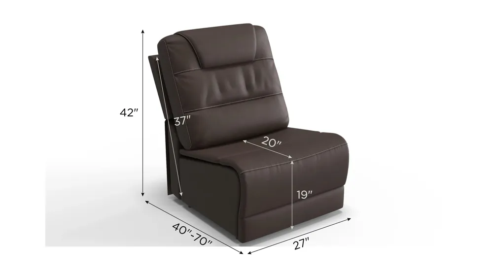 Danbury Armless Triple Power Recliner Dimensions