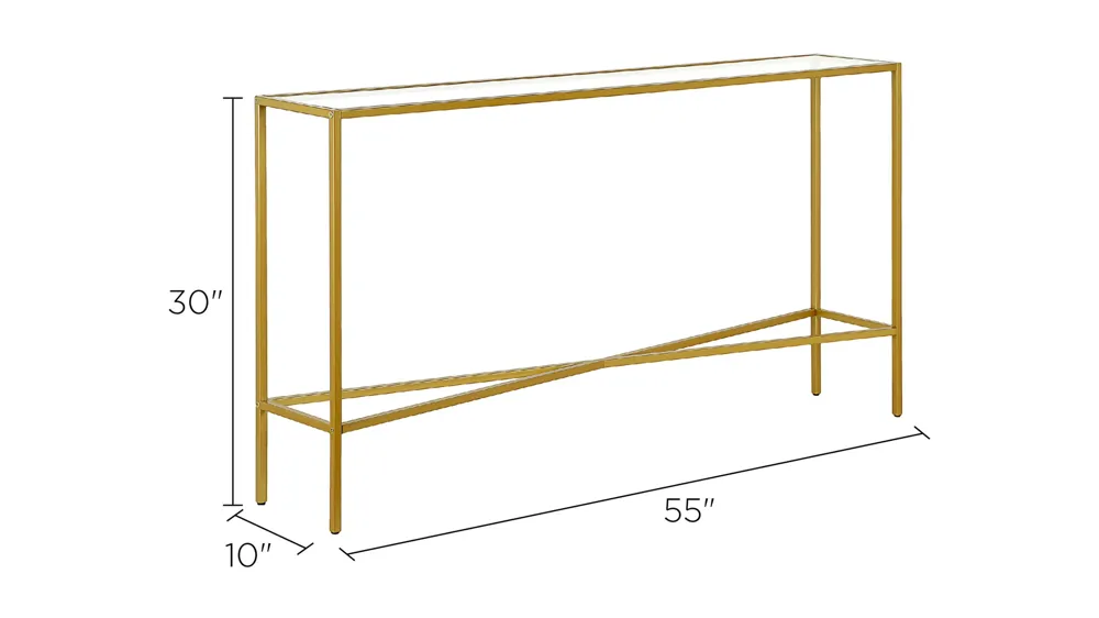 Edena Rectangular Accent Table with Glass Tabletop Dimensions