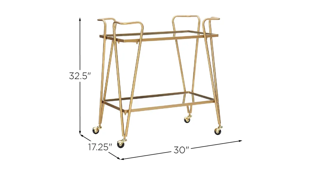 Mid-Century Bar Cart Dimensions