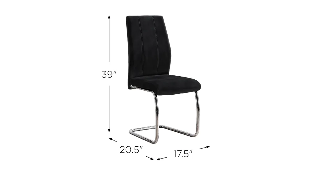 Monarch Velvet Dining Chair- Set of 2 Dimensions