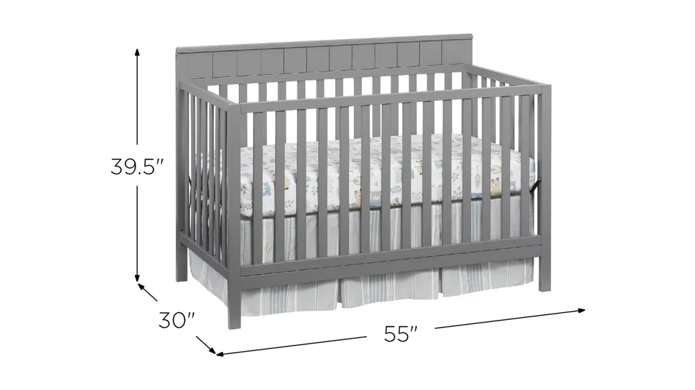 Oxford Baby Logan 4-in-1 Convertible Crib with Conversion Kit Dimensions