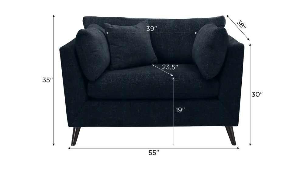 Caruso Chair and a Half Dimensions