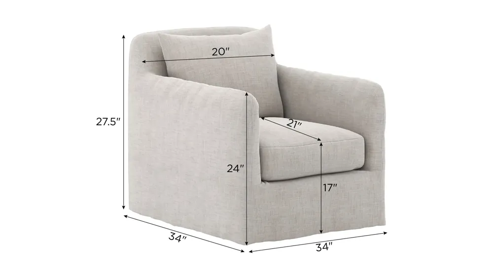 Dade Outdoor Swivel Chair Dimensions
