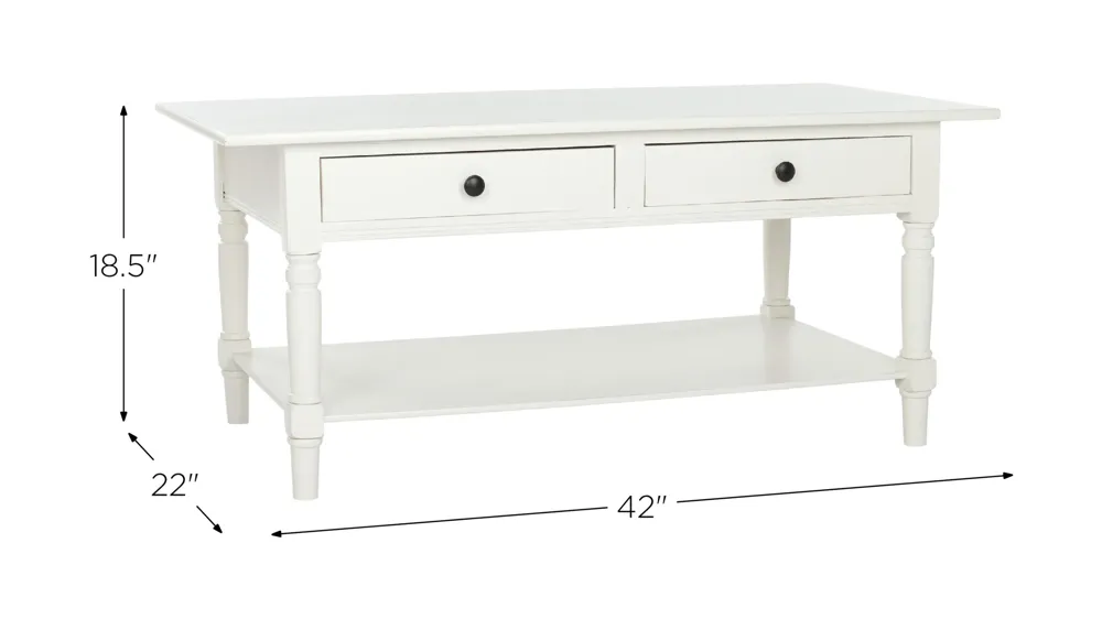 Alphonse 2 Drawer Coffee Table Dimensions