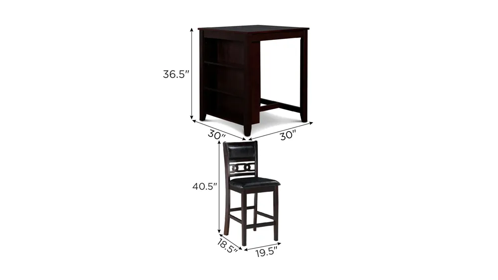 Millie 3-pc. Counter Dining Set Dimensions