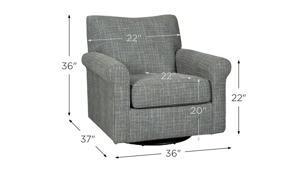 Renley Swivel Glider Accent Chair Dimensions
