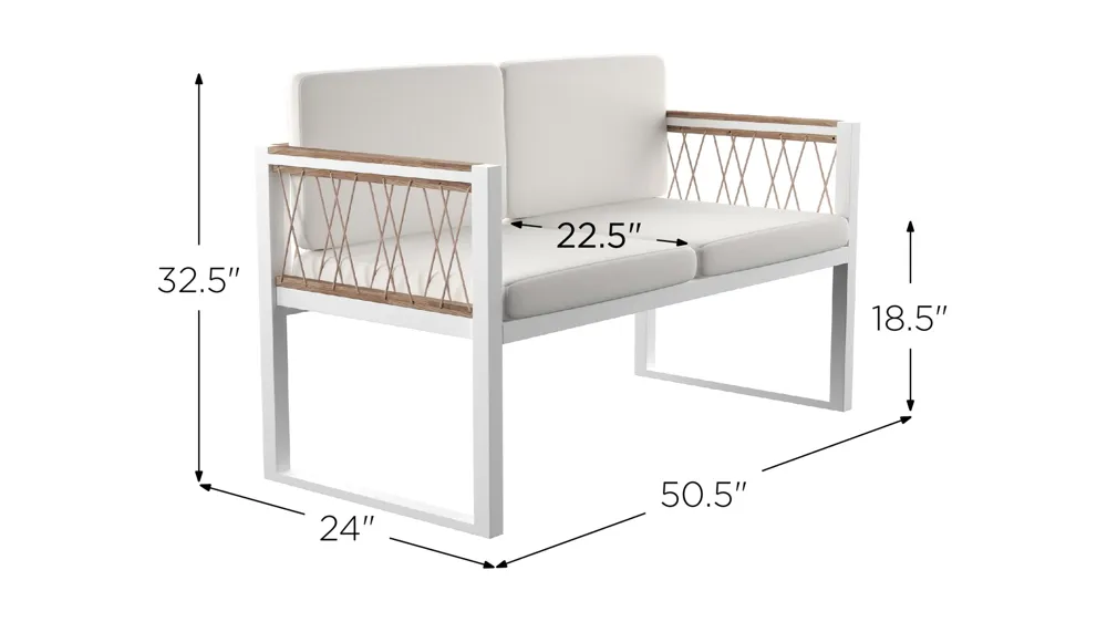 Gardena Outdoor Loveseat Dimensions