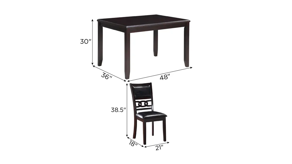 Millie 5-pc. Dining Set Dimensions