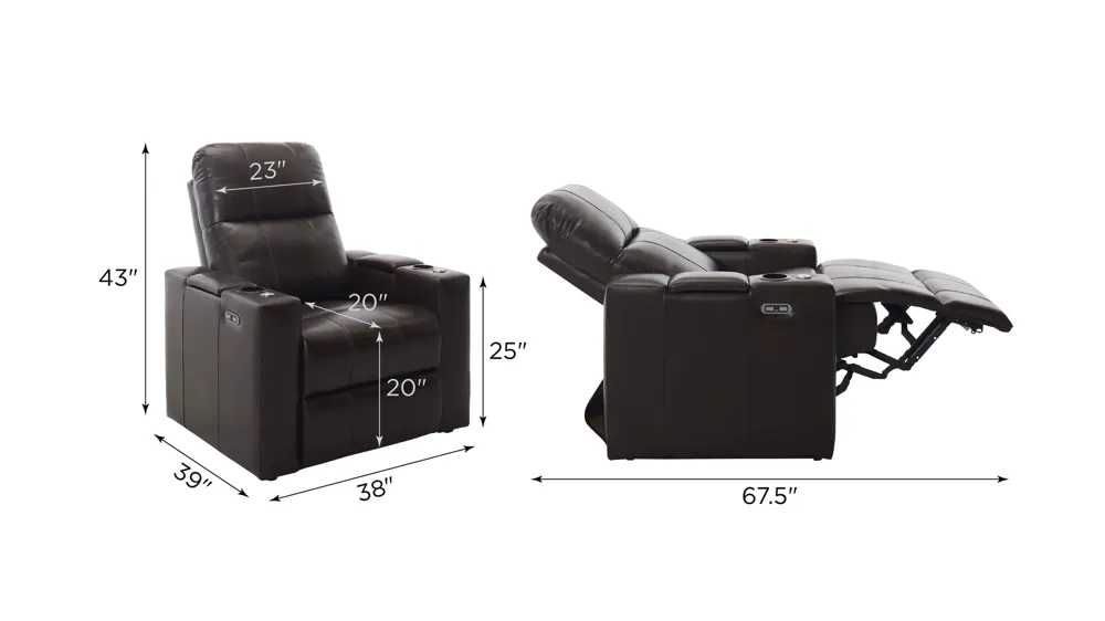 Matrix Home Theater Power Recliner Dimensions