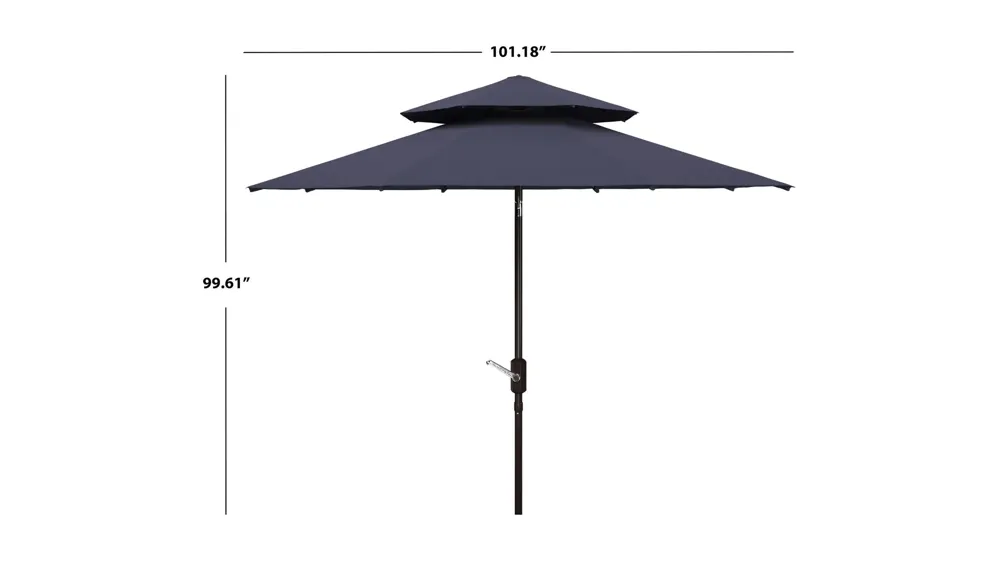 Shay 9 ft Double Top Crank Umbrella Dimensions