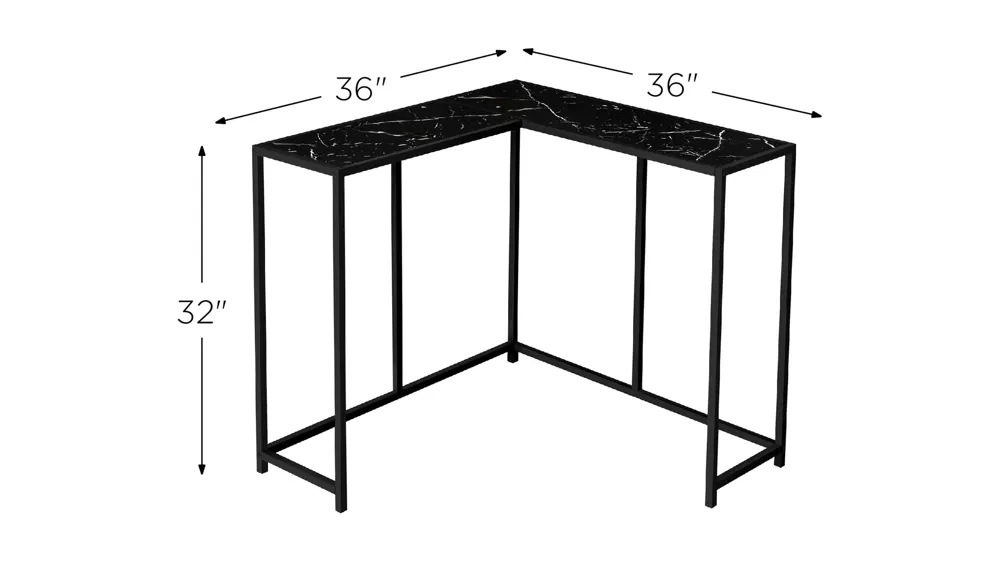Sanza L-Shaped Console Table Dimensions