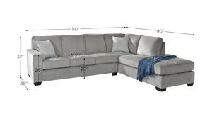 Adelson Chenille 2-pc. Sectional w/ Full Sleeper | Raymour & Flanigan