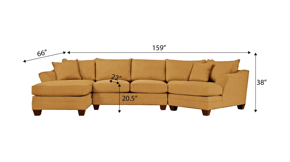 Foresthill 3-pc. Left Hand Facing Sectional Sofa Dimensions