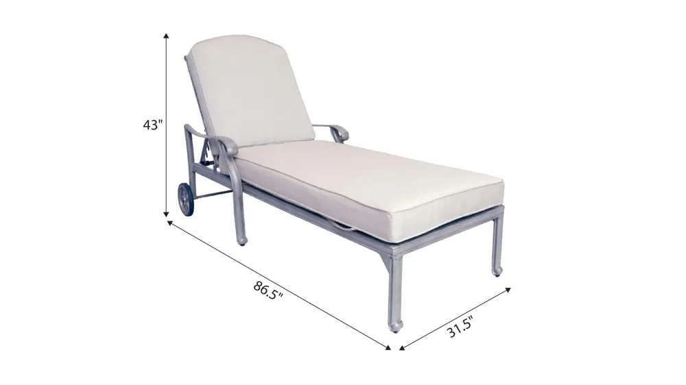 Indigo Bay Outdoor Chaise w/Cushion Dimensions