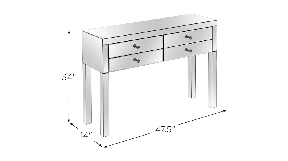 Rennes Sofa Table Dimensions