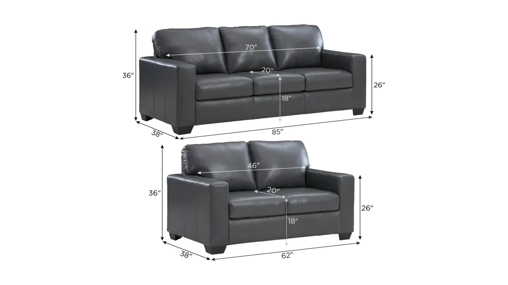 Bolsena Living Room Set Dimensions
