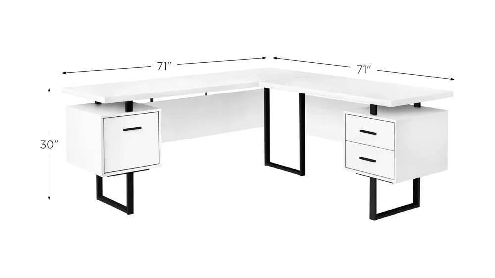 Gunnar Reversible L-Shaped Computer Desk Dimensions