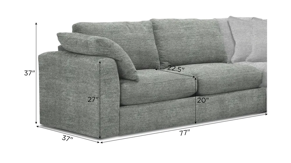 Nappily Left Arm Facing Loveseat Dimensions