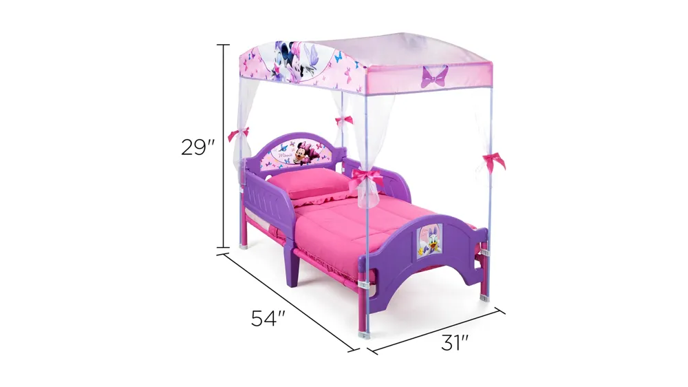 Disney Minnie Mouse Toddler Canopy Bed by Delta Children Dimensions