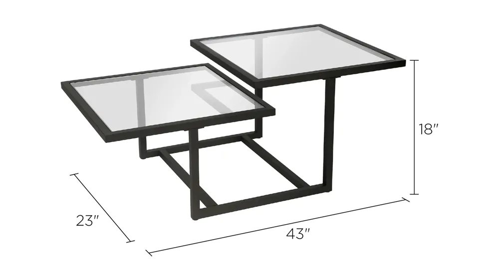 Amalie Two-Tier Coffee Table Dimensions