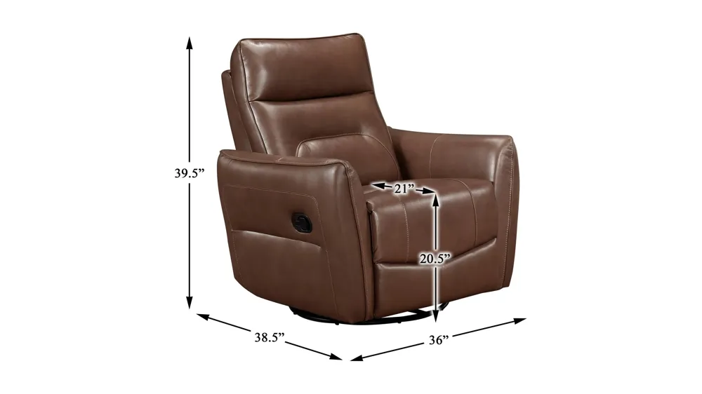 Oberon Swivel Glider Reclining Chair Dimensions