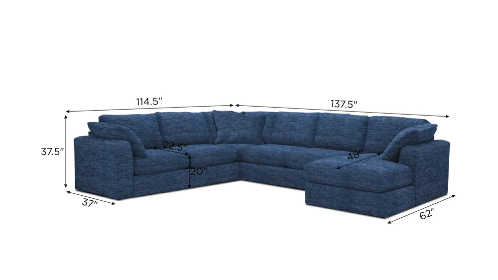 Nappily 4-pc. Sectional Dimensions