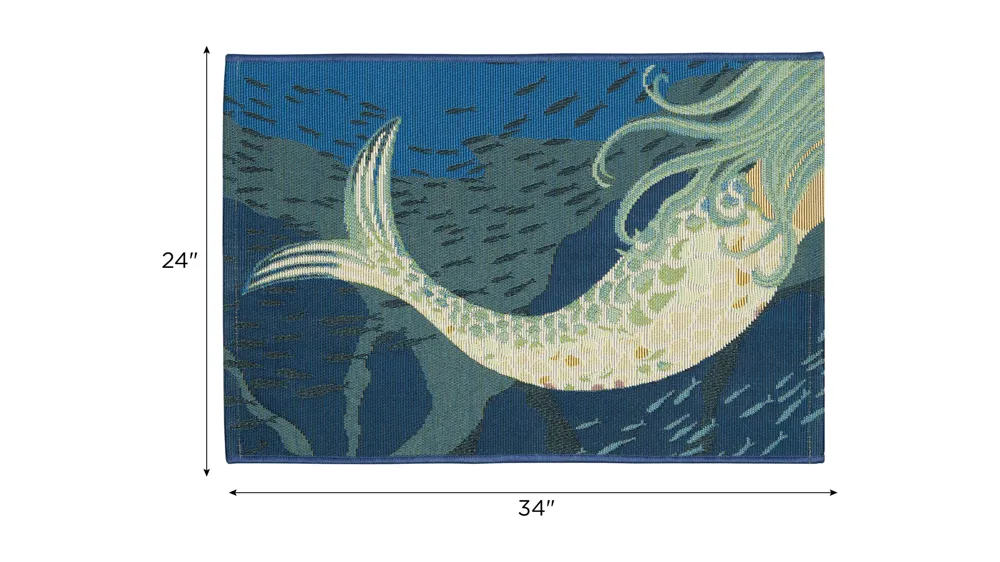 Esencia Mermaids Are Real Indoor/Outdoor Mat Dimensions