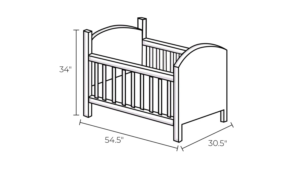 Sloane 4-in-1 Acrylic Convertible Crib By Delta Children Dimensions