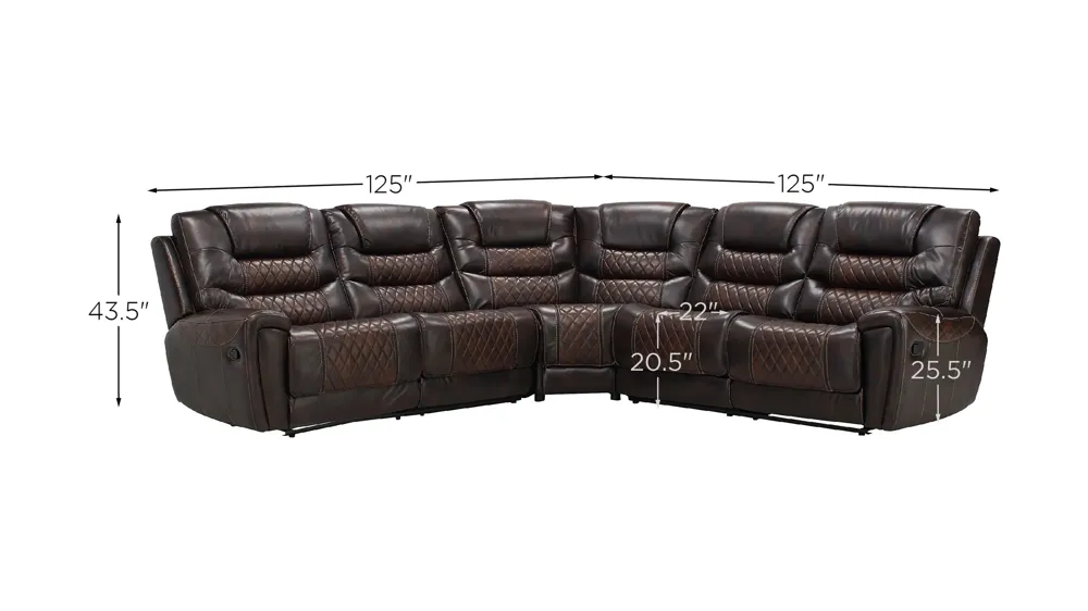 Corrigan 3-pc. Reclining Sectional Dimensions