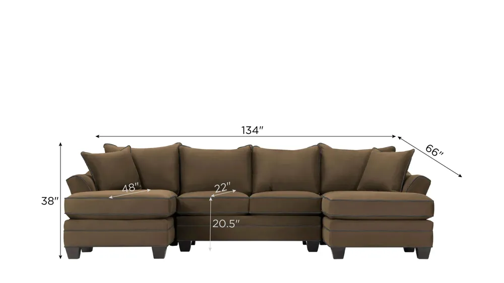 Foresthill 3-pc. Symmetrical Chaise Sectional Sofa Dimensions