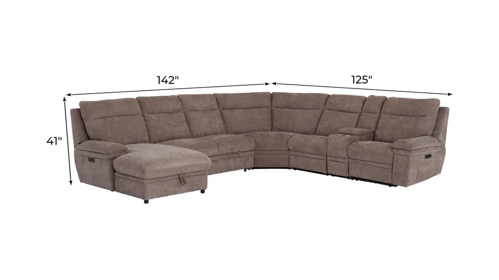 Enbridge 6-pc. Dual Power Sectional Dimensions