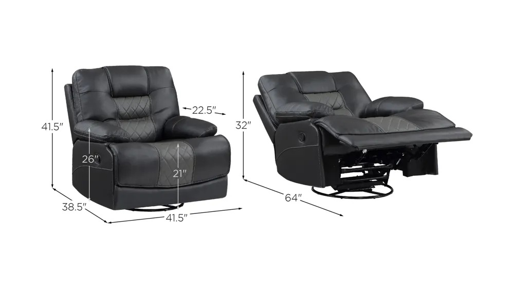 Bree Swivel Reclining Chair Dimensions