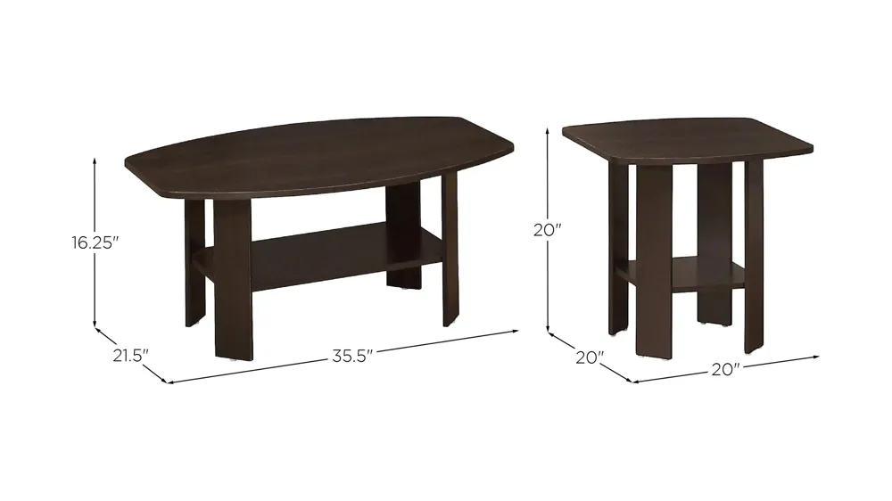 Monarch Specialties 3-pc. Table Set Dimensions