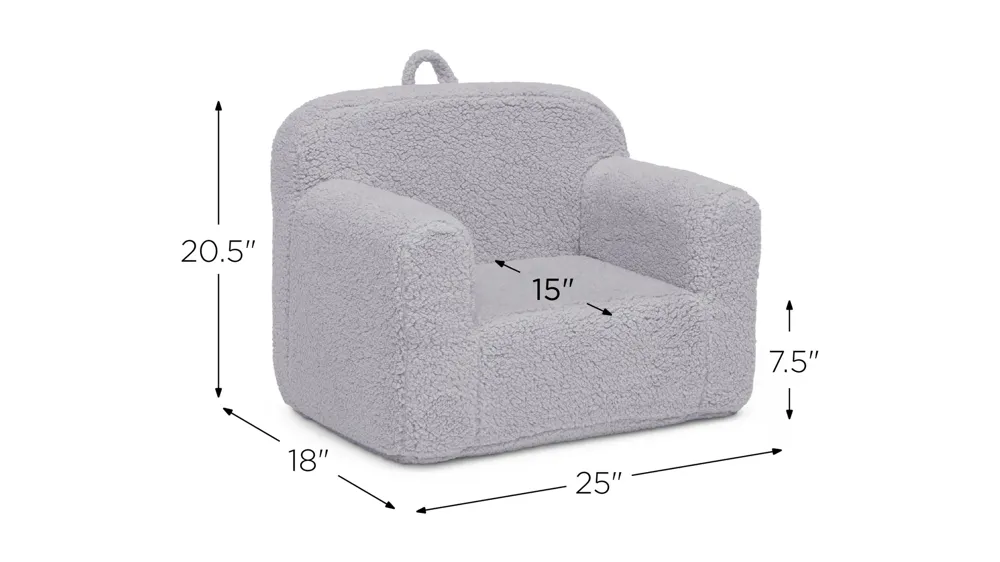 Cozee Sherpa Kids Chair by Delta Children Dimensions