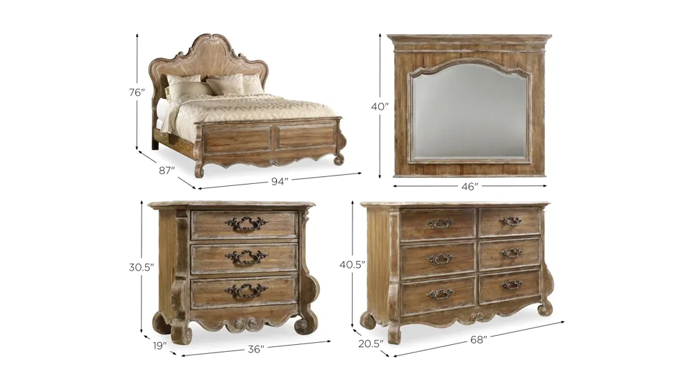 Chatelet 4-pc. Panel Bedroom Set Dimensions