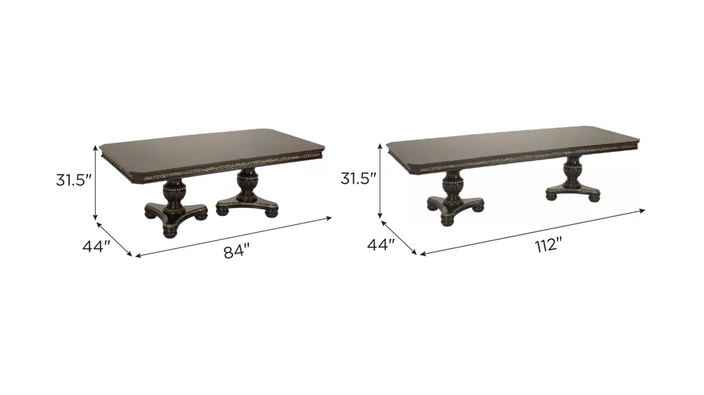 Regal Manor Dining Table W/ Leaves Dimensions
