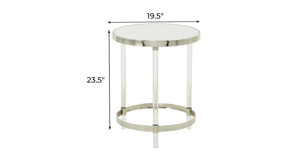 Ivy Collection Mirror Accent Table Dimensions