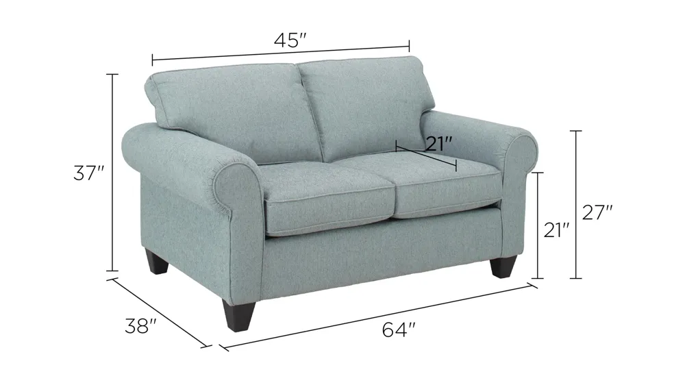 Saige Chenille Loveseat Dimensions