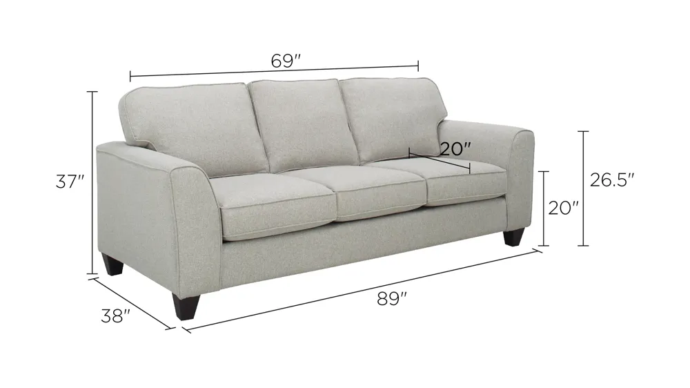 Tristan Chenille Sofa Dimensions