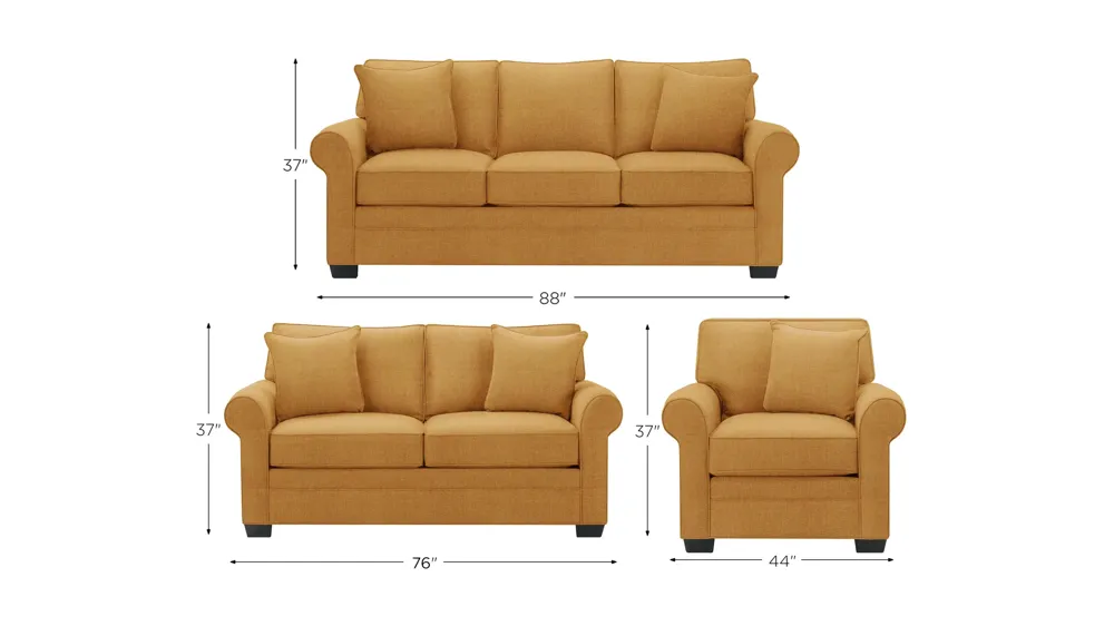 Wellsley Living Room Set Dimensions