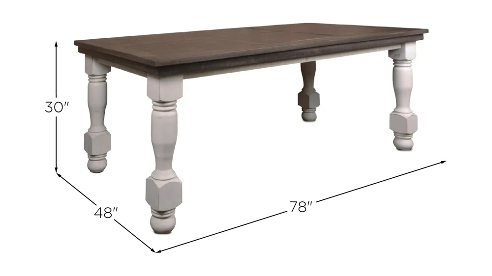 Rustic French 78" Dining Table Dimensions